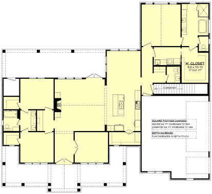 Main Floor w/ Basement Stair Location for House Plan #041-00327