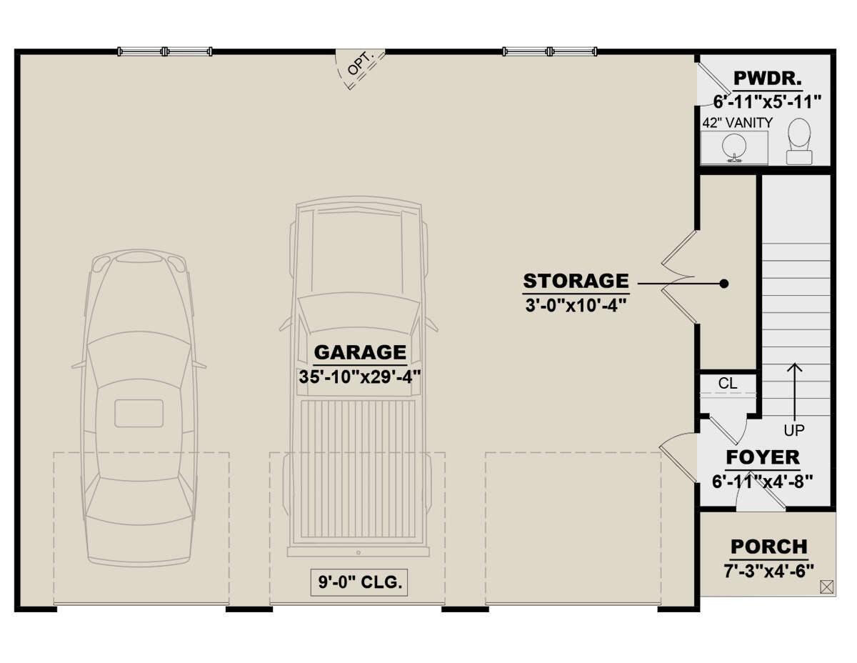 Garage Floor for House Plan #7568-00022