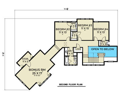 Second Floor for House Plan #2464-00100