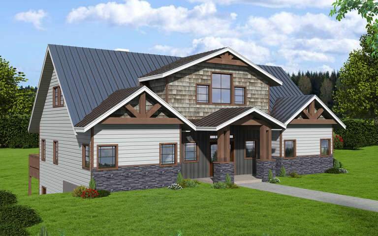 House Plan House Plan #29262 Angled Front Elevation