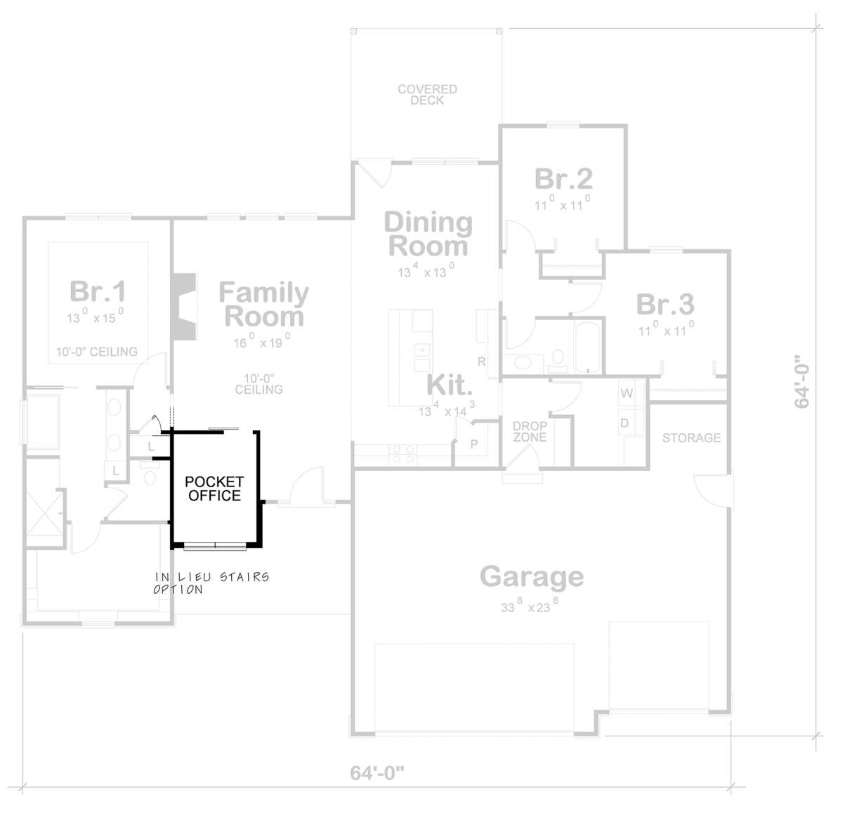 Alternate Main Floor Layout for House Plan #402-01800