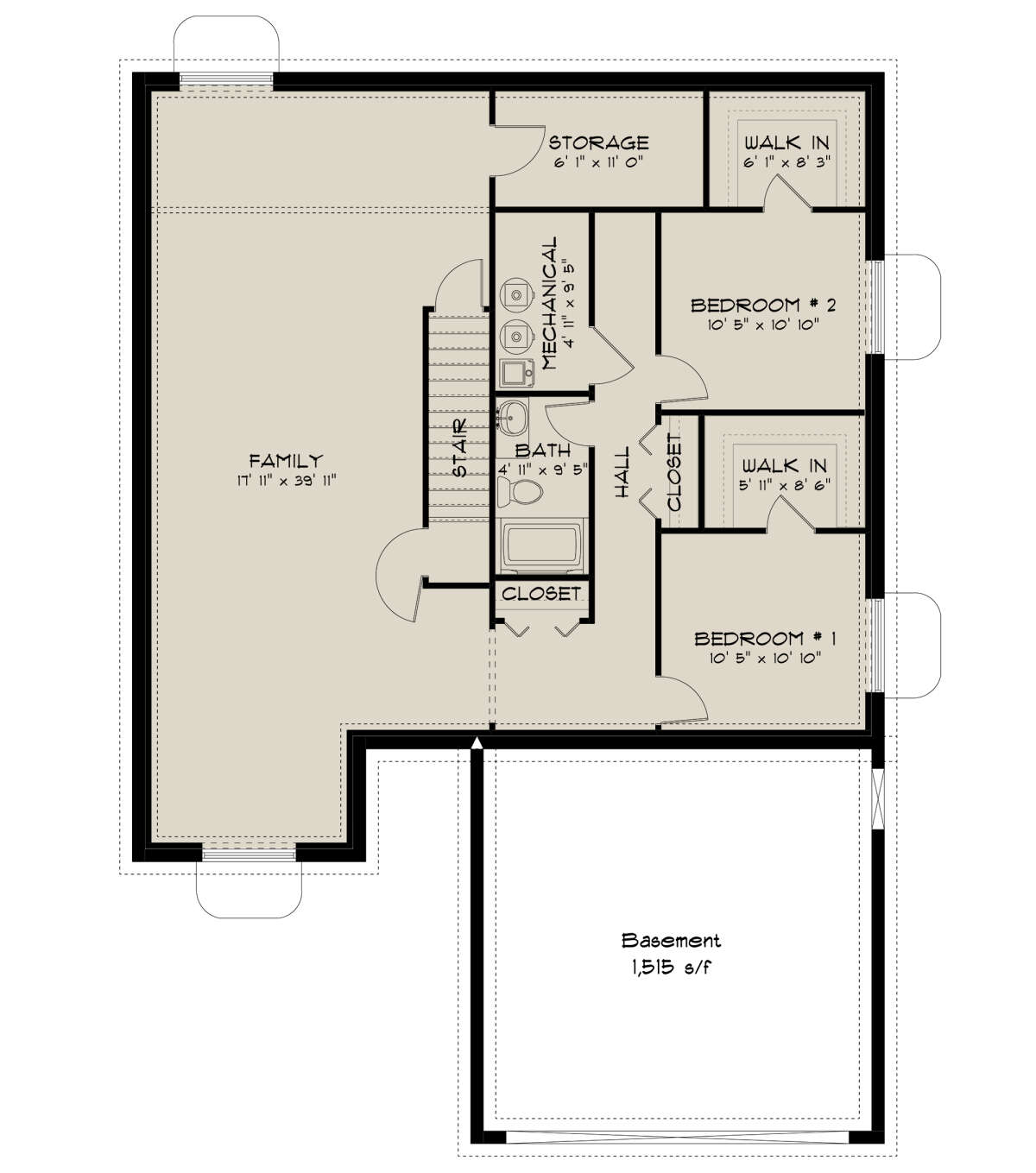Basement for House Plan #2802-00221
