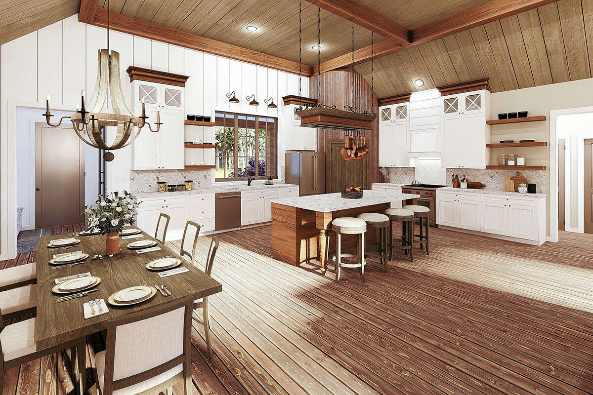 Barn Plan: 2,460 Square Feet, 3 Bedrooms, 2 Bathrooms - 1776