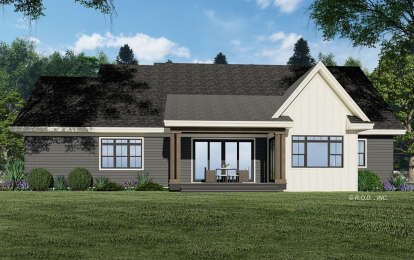 Modern Farmhouse House Plan #098-00384 Elevation Photo