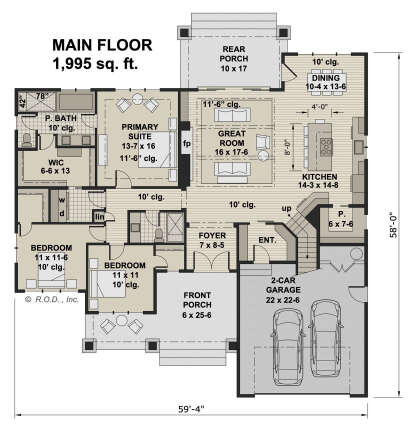 Main Floor  for House Plan #098-00390