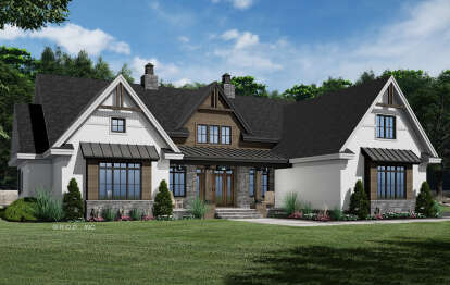 Modern Farmhouse House Plan #098-00393 Elevation Photo