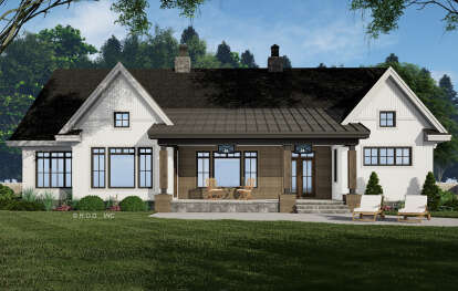 Modern Farmhouse House Plan #098-00393 Elevation Photo