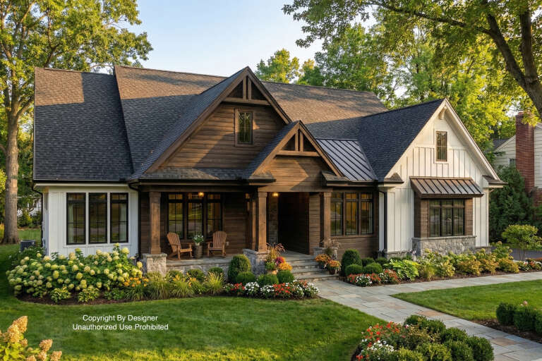 House Plan House Plan #29295 Angled Front Elevation