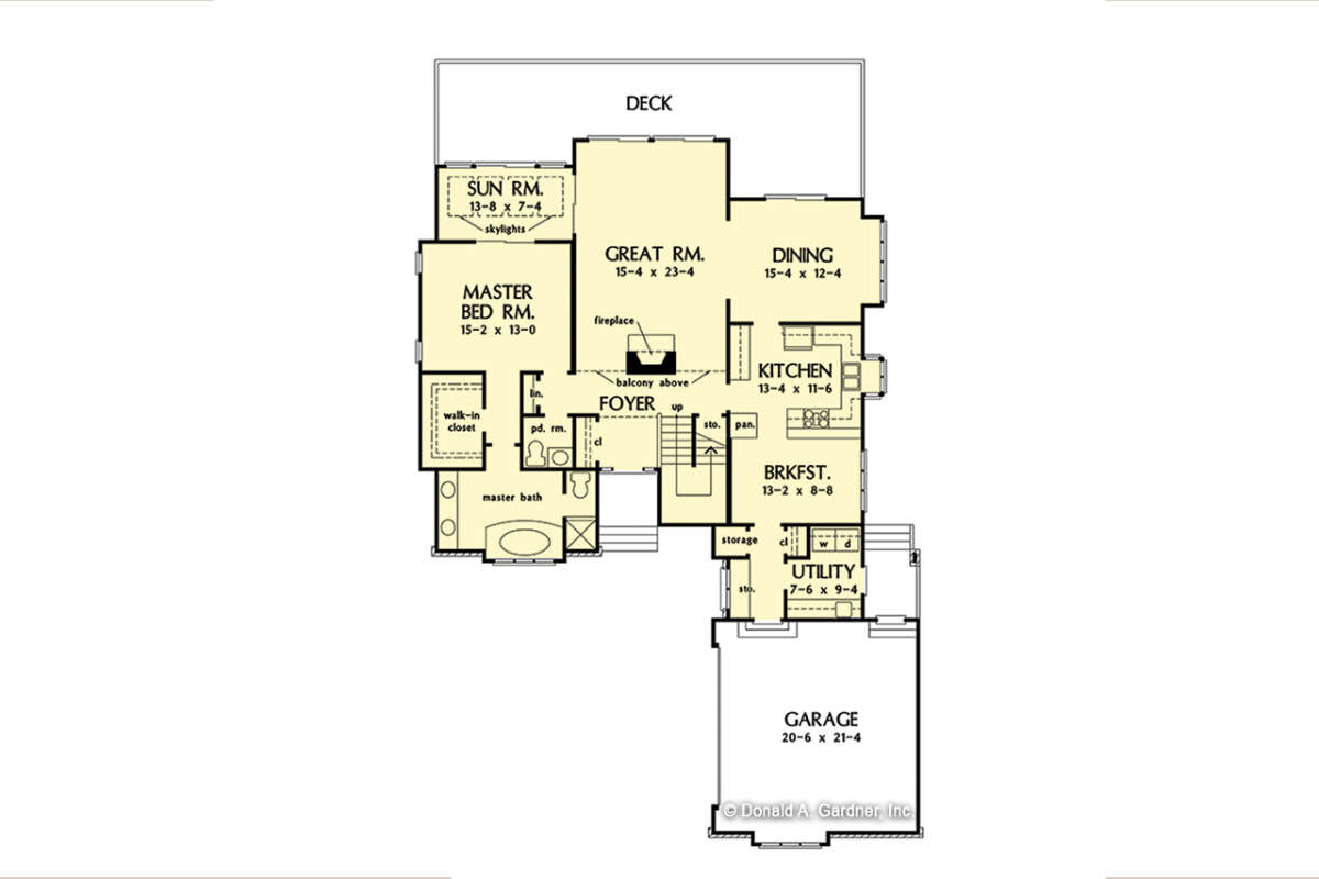 Main Floor w/ Basement Stair Location for House Plan #2865-00376