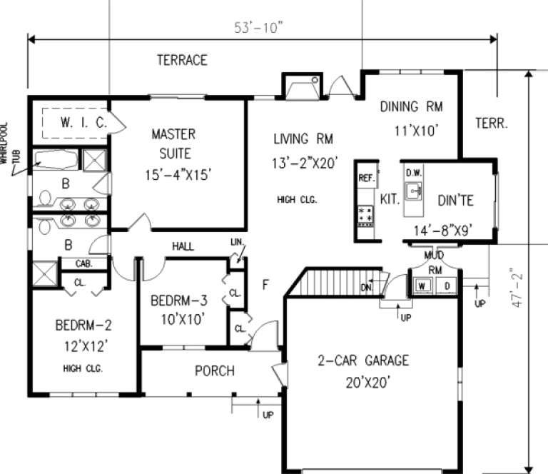 House Plan House Plan #293 Drawing 1