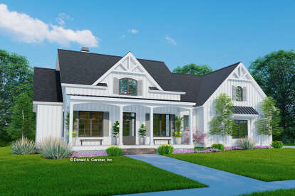 Modern Farmhouse House Plan #2865-00385 Elevation Photo