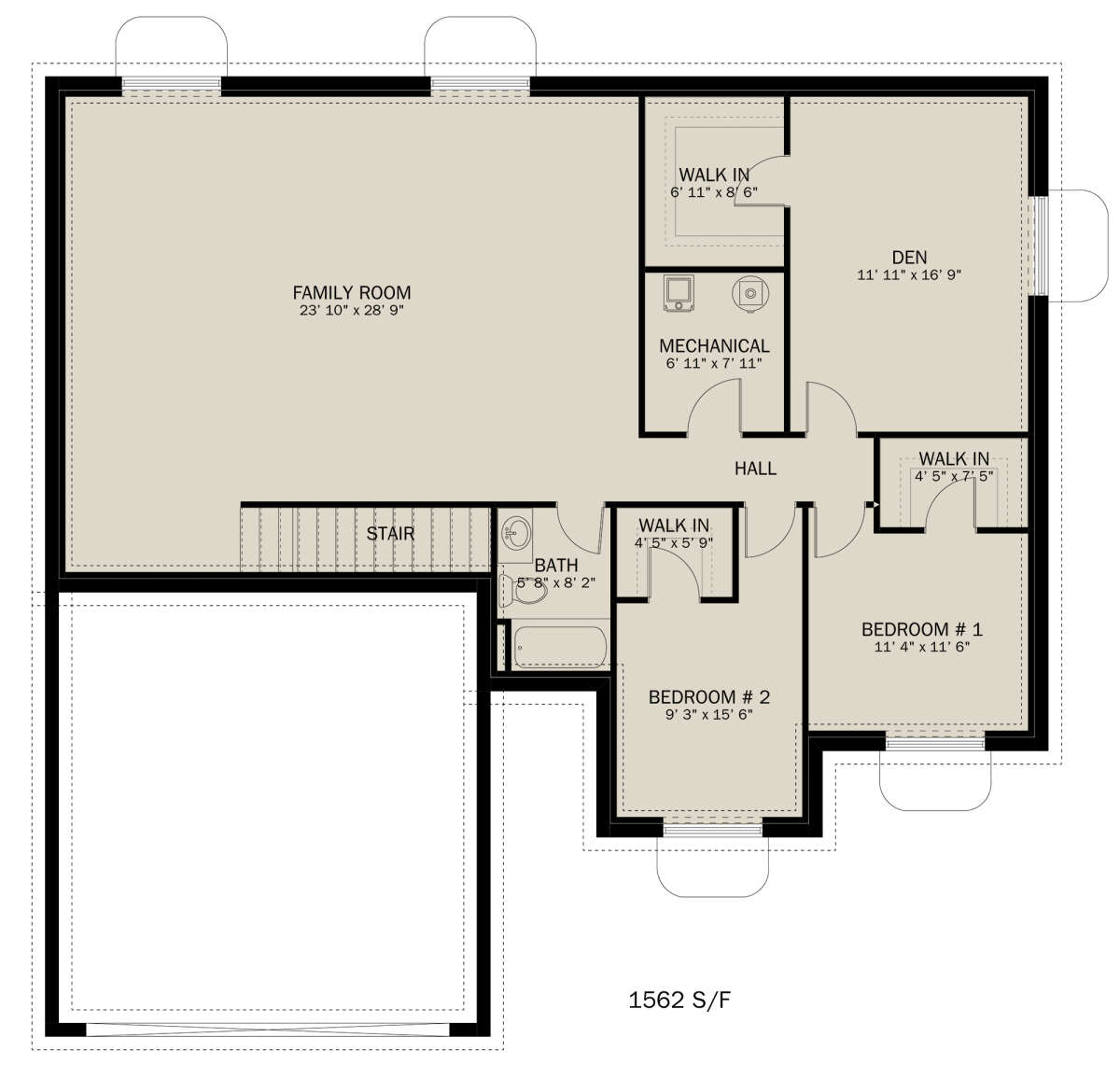 Basement for House Plan #2802-00222