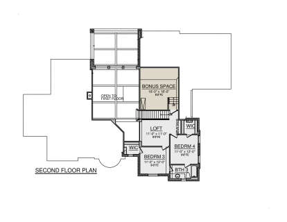 Second Floor for House Plan #5445-00508