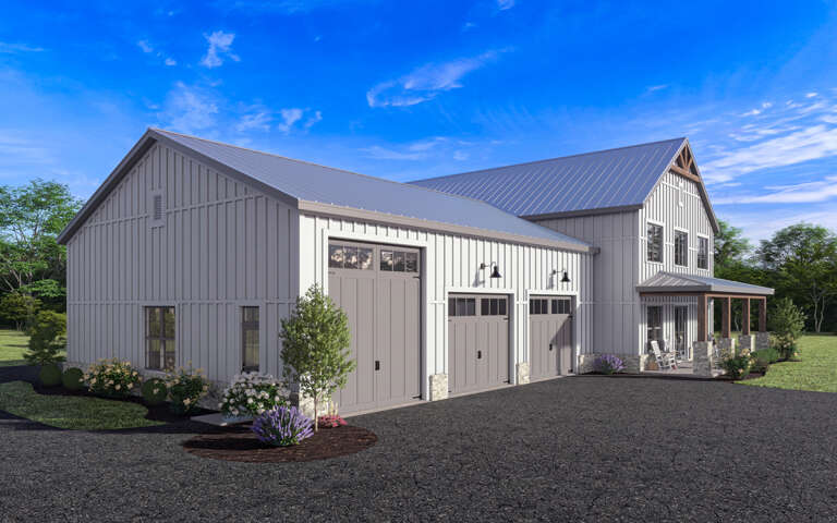 Barn House Plan #009-00359 Elevation Photo