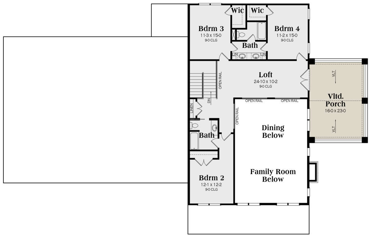 Second Floor for House Plan #009-00359