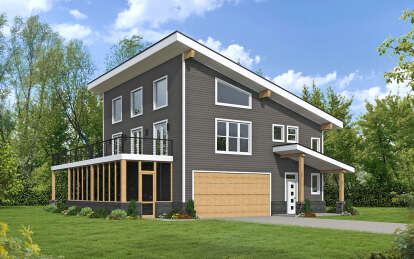 House Plan House Plan #29326 Angled Front Elevation