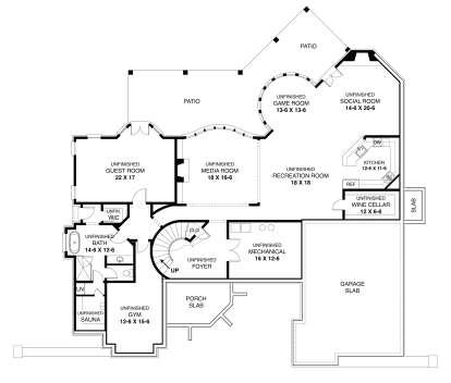 Basement for House Plan #4195-00057