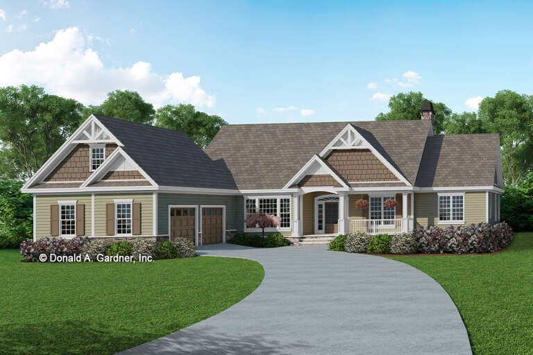House Plan House Plan #29334 Angled Front Elevation