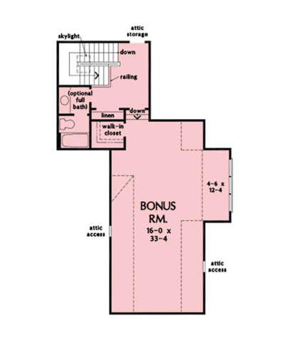 Bonus Room for House Plan #2865-00392