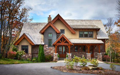 Mountain Rustic House Plan #8504-00177 Build Photo
