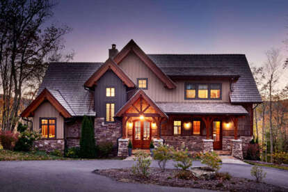 Mountain Rustic House Plan #8504-00177 Build Photo