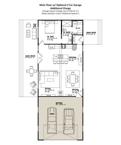 Main Floor w/ Optional 2 Car Garage for House Plan #7174-00014