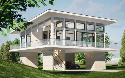 House Plan House Plan #29350 Angled Front Elevation