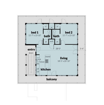 Main Floor for House Plan #028-00193