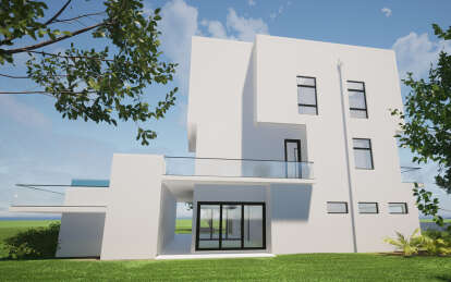 Modern House Plan #028-00194 Elevation Photo