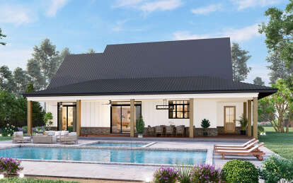 Modern Farmhouse House Plan #4195-00058 Elevation Photo