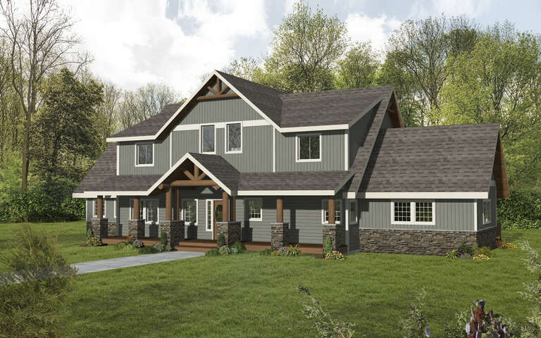 House Plan House Plan #29361 Angled Front Elevation
