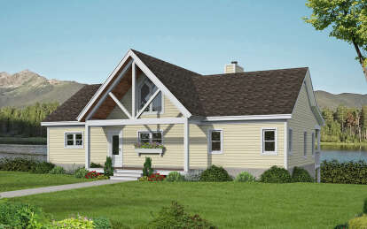 Lake Front House Plan #940-00802 Elevation Photo