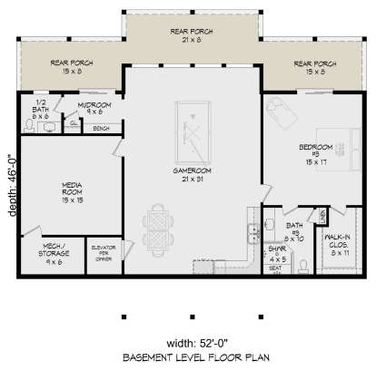 Basement for House Plan #940-00802