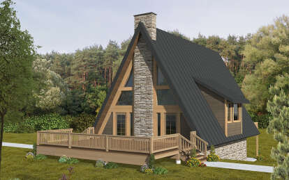 A Frame House Plan #039-00741 Elevation Photo