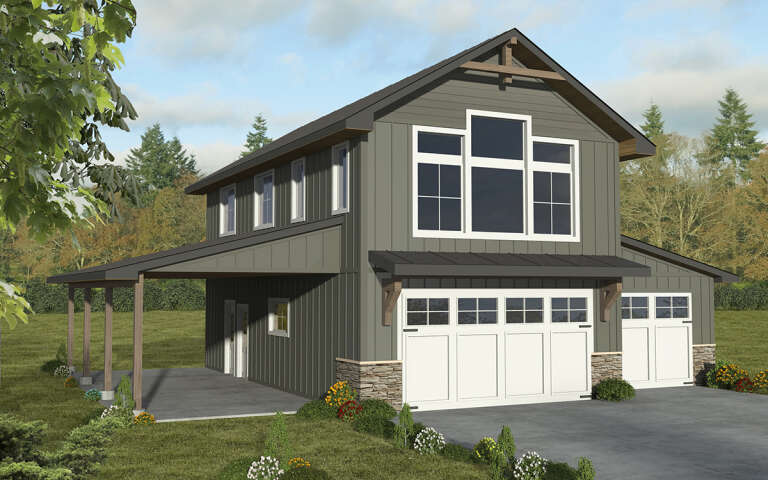House Plan House Plan #29367 Angled Front Elevation