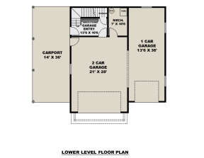 Garage Floor for House Plan #039-00742