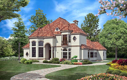 French Country House Plan #5445-00509 Elevation Photo