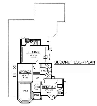 Second Floor for House Plan #5445-00509