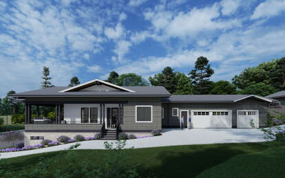 Modern Transitional House Plan #425-00052 Elevation Photo