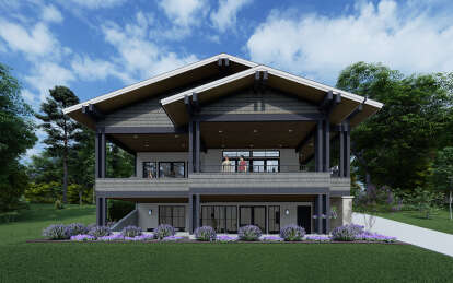 Modern Transitional House Plan #425-00052 Elevation Photo