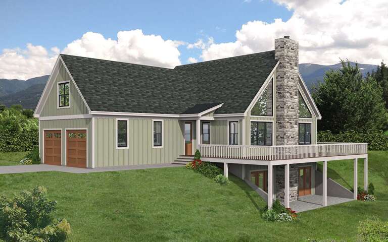 House Plan House Plan #29395 Angled Front Elevation