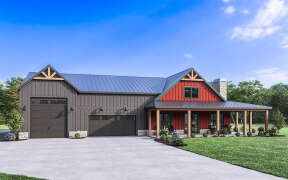 Barn House Plan #009-00362 Elevation Photo