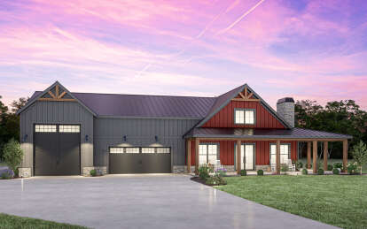 Barn House Plan #009-00362 Elevation Photo