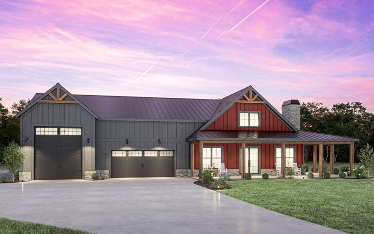 Barn House Plan #009-00362 Elevation Photo