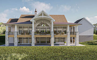 Lake Front House Plan #963-00806 Elevation Photo
