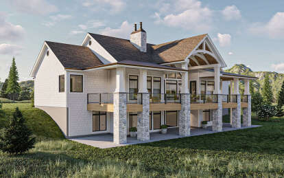 Lake Front House Plan #963-00806 Elevation Photo