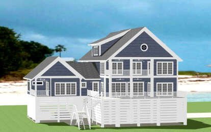 Coastal House Plan #6849-00142 Elevation Photo