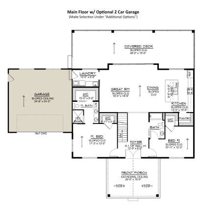 Optional 2 Car Garage Layout for House Plan #5032-00248