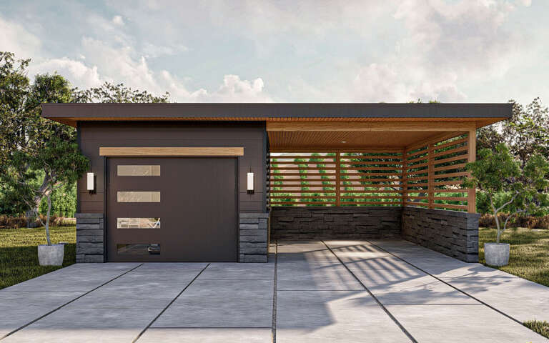 Modern 2 Car Garage Plan - 720 Square Feet | Floor Plan #963-00807 ...
