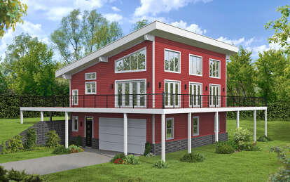 House Plan House Plan #29424 Angled Front Elevation